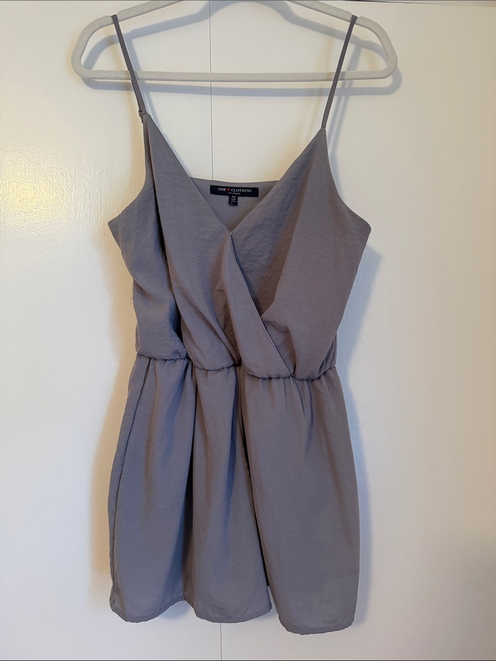 Romper wrap-front spaghetti strap